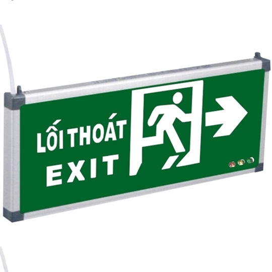 Đèn Exit hai mặt chỉ một hướng - Song ngữ