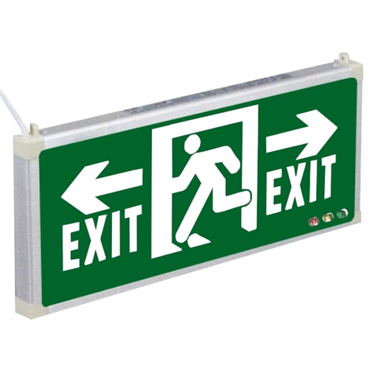 Đèn Exit Chỉ hai hướng Aed - Tiếng Anh